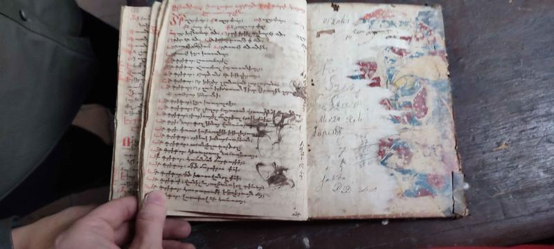 A 17th century liturgical manuscript with severe water damage
