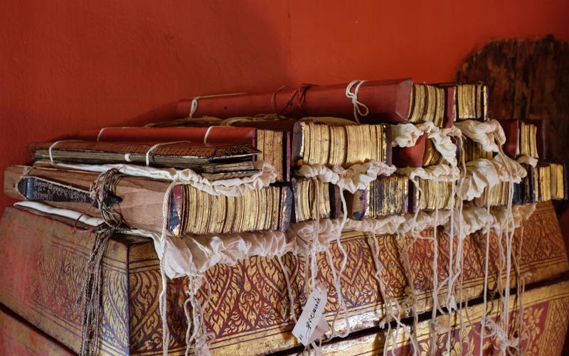 Manuscripts at Duang Di temple, Chiang Mai (Northern Thailand). Taken by David Wharton. 