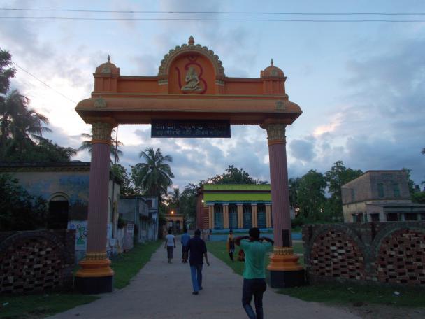 Akshay Granthagar (Santipur town) at dusk